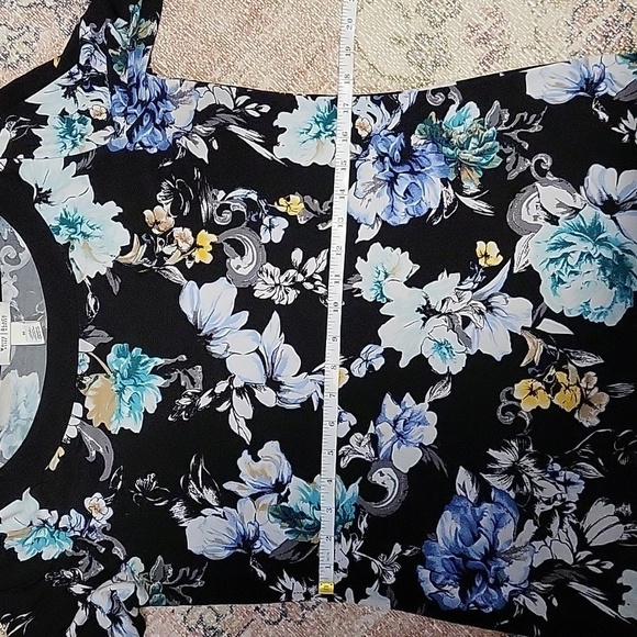 White House Black Market Tunic Boatneck Floral Pullover Mini Dress Size M - Picture 11 of 11